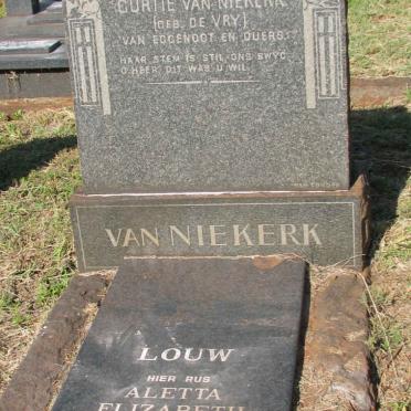 NIEKERK Gurtie, van nee DE VRY :: LOUW Aletta Elizabeth nee VAN NIEKERK 1943-