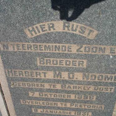 NOOME Herbert M.O. 1886-1931