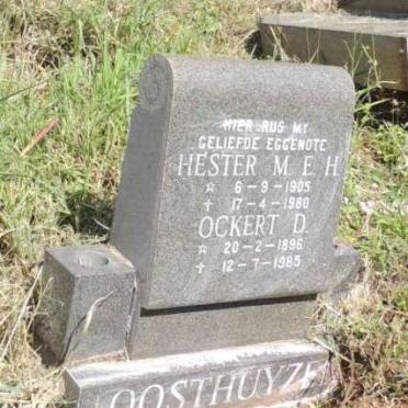 OOSTHUYZEN Ockert D. 1896-1985 & Hester M.E.H. 1905-1980
