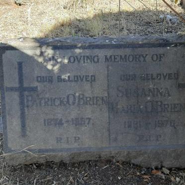 O'BRIEN Patrick 1874-1957 &amp; Susanna Maria 1891-1976