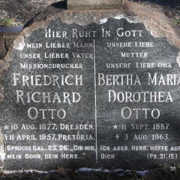 OTTO Friedrich Richard 1877-1957 &amp; Bertha Maria Dorothea 1887-1963