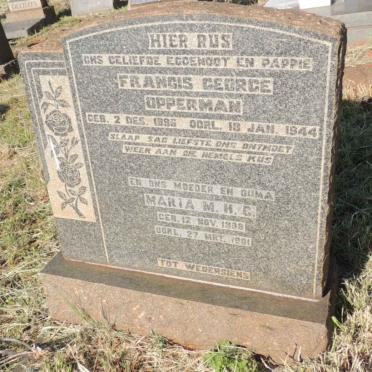 OPPERMAN Francis George 1885-1944 &amp; Maria M.H.C. 1899-1981