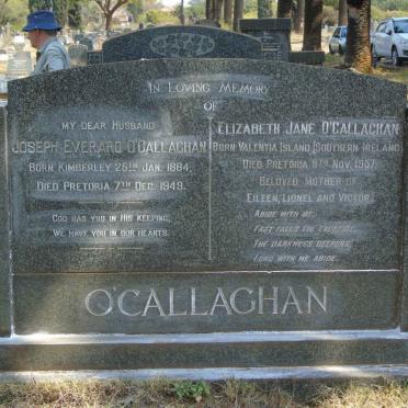 O'CALLAGHAN Joseph Everard 1884-1949 &amp; Elizabeth Jane -1957