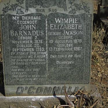 O'CONNELL John Barnadus 1875-1953 & Wimpie Elizabeth JACKSON 1878-1967