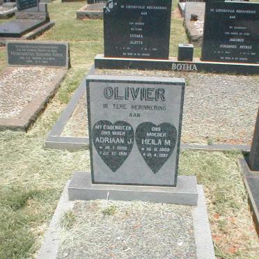 OLIVIER Adriaan J. 1899-1991 &amp; Heila M. 1903-1997