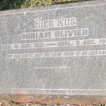 OLIVIER Miriam 1921-1945