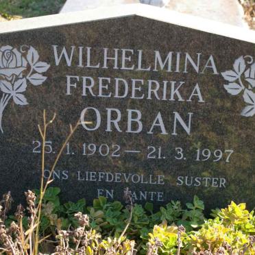 ORBAN Wilhelmina Frederika 1902-1997