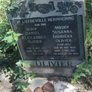 OLIVIER Daniel Alexander 1894-1982 &amp; Susanna Didrieka NEL 1896-1957