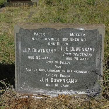 OUWENKAMP J.P. & H.E. SCHOEMAN :: OUWENKAMP J.H. 