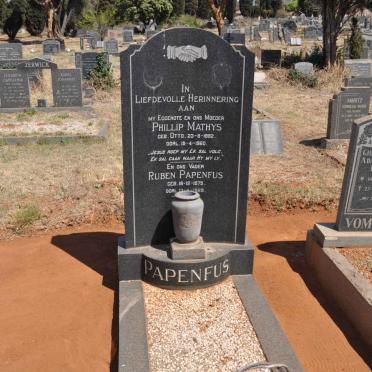 PAPENFUS Ruben 1879-1969 &amp; Phillip Mathys OTTO 1882-1960