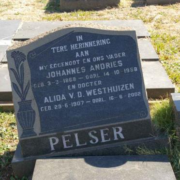 PELSER Johannes Andries 1868-1958 :: WESTHUIZEN Alida, v.d. 1907-2002