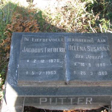 PUTTER Jacobus Frederik 1878-1963 &amp; Helena Susanna JONKER 1880-1963