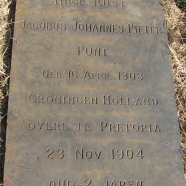 PUNT Jacobus Johannes Pieter 1903-1904