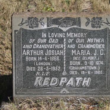 REDPATH Arthur Josiah 1866-1952 &amp; Maria J.C. DELPORT 1874-1965