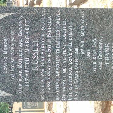 RUSSELL Frank 1899-1981 &amp; Elizabeth Margaret 1898-1971