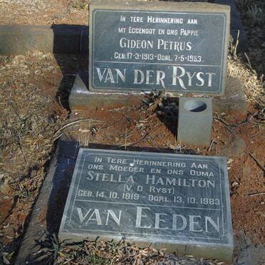 RYST Gideon Petrus, van der 1913-1953 & Stella Hamilton VAN EEDEN 1919-1983