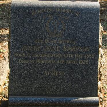 SAMPSON Jessie Jane 1855-1928