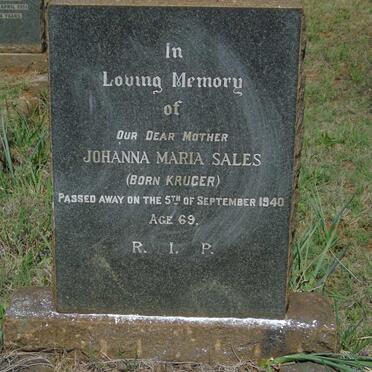 SALES Johanna Maria nee KRUGER -1940