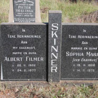 SKINNER Albert Filmer 1902-1977 &amp; Sophia Maria ERASMUS 1906-1979
