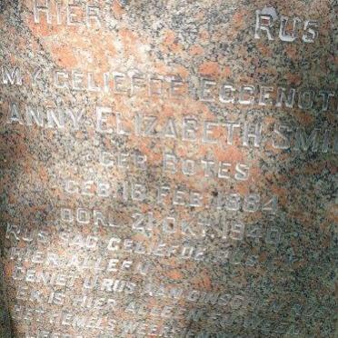 SMIDT Johann Frederick 1880-1950 & Anny Elizabeth BOTES 1884-1940