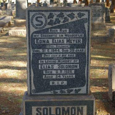 SOLOMON Elias -1926 :: MEYER Edna Elias nee SOLOMON -1944