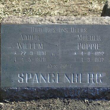 SPANGENBERG Willem 1891-1970 &amp; Poppie 1892-1972