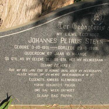 STEYN Johannes Petrus 1901-1969 & Hendrika Johanna 1912-1994
