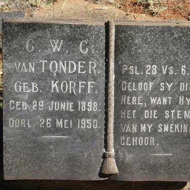 TONDER C.W.C., van nee KORFF 1898-1950