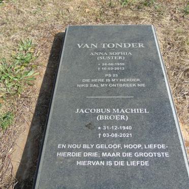 TONDER Jacobus Machiel, van 1940-2021 :: VAN TONDER Anna Sophia 1950-2013