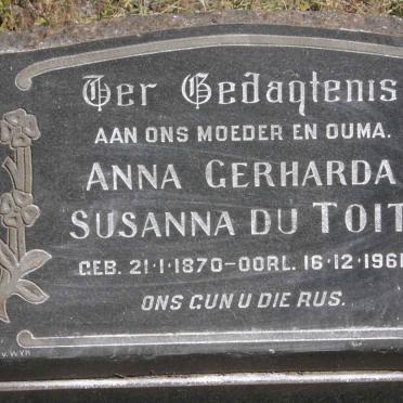 TOIT Anna Gerharda Susanna, du 1870-1961