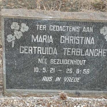 TERBLANCHE Maria Christina Gertruida BEZUIDENHOUT 1921-1956