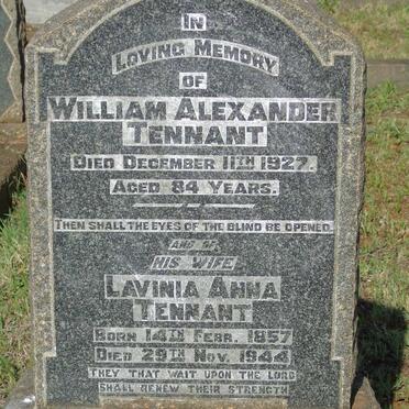 TENNANT William Alexander -1927 & Lavinia Anna 1857-1944