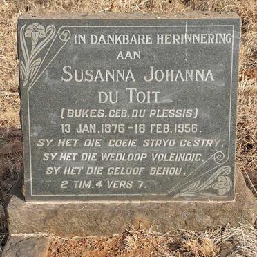 TOIT Susanna Johanna, du voorheen BUKES nee DU PLESSIS 1876-1956