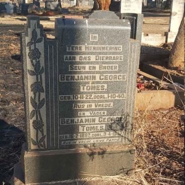 TOMES Benjamin George 1892-1957 :: TOMES Benjamin George 1922-1940