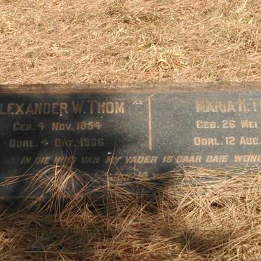 THOM Alexander W. 1854-1936 &amp; Maria ? 1864-1946