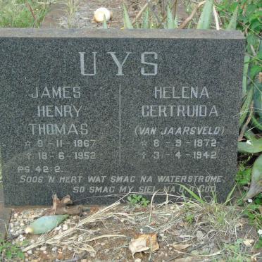 UYS James Henry Thomas 1867-1952 &amp; Helena Gertruida VAN JAARSVELD 1872-1942