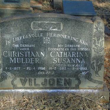 VILJOEN Christiaan Mulder 1877-1956 & Catharina Susanna VAN AS 1883-1953
