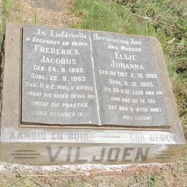 VILJOEN Frederick Jacobus 1885-1963 & Elsje Johanna 1888-1965