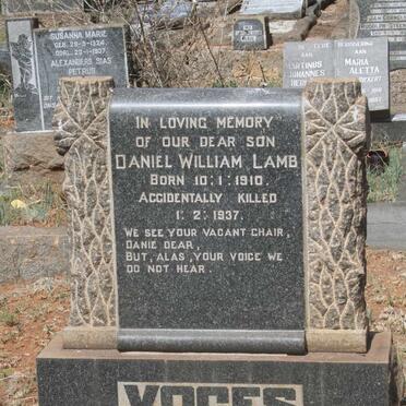 VOGES Daniel William Lamb 1910-1937