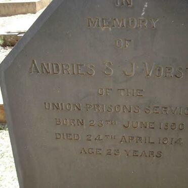 VORSTER Andries S. 1890-1914