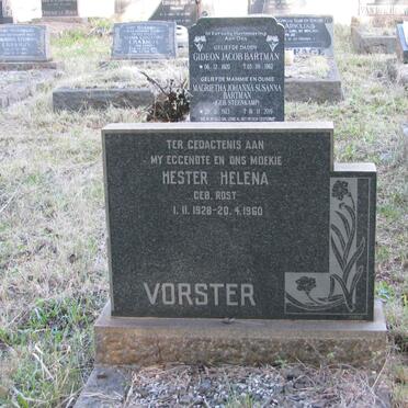 VORSTER Hester Helena nee ROST 1928-1960