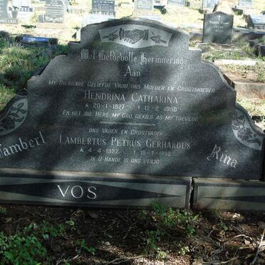 VOS Lambertus Petrus Gerhardus 1922-1998 &amp; Hendrina Catharina 1927-1990