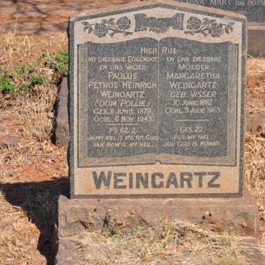 WEINGARTZ Paulus Petrus Heinrich 1878-1943 &amp; Margaretha VISSER 1882-1963