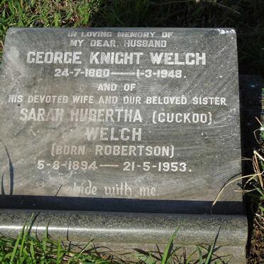 WELCH George Knight 1880-1948 & Sarah Hubertha ROBERTSON 1894-1953