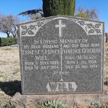 WILL Ernest Sydney 1885-1954 &amp; Florence Gertrude McKENZIE 1894-1974