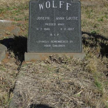 WOLFF Joseph -1946 &amp; Anna Louise -1967