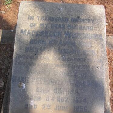 WOODBURN Macgregor 1866-1938 &amp; Marie Petronella BOTHMA 1874-1956