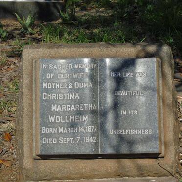 WOLLHEIM Christina Margaretha 1877-1942