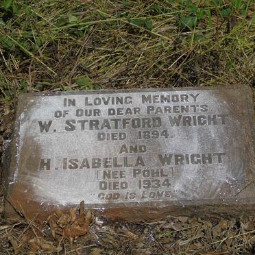 WRIGHT W. Stratford -1894 & H. Isabella POHL -1934