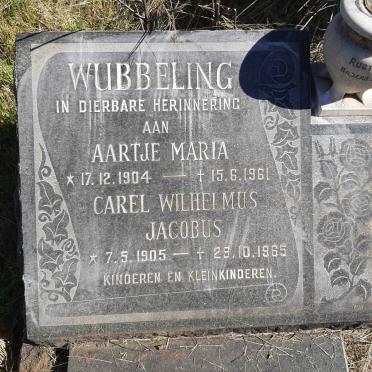 WUBBELING Carel Wilhelmus Jacobus 1905-1965 &amp; Aartje Maria 1904-1961